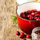 cranberries in pot